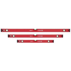 The complete 3-piece GEPCO Professional Aluminum Spirit Level Set, ideal for precise measurements in any situation.