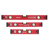The GEPCO 3-piece spirit level set, made from durable aluminum, ensures accurate measurements for DIY enthusiasts and professionals.