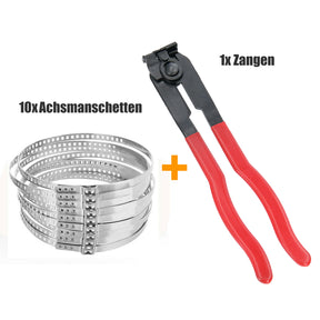 Schellen für Achsmanschetten (60-124mm) Set 10-tlg. + Zange (Bild 1/6: Produktansicht)