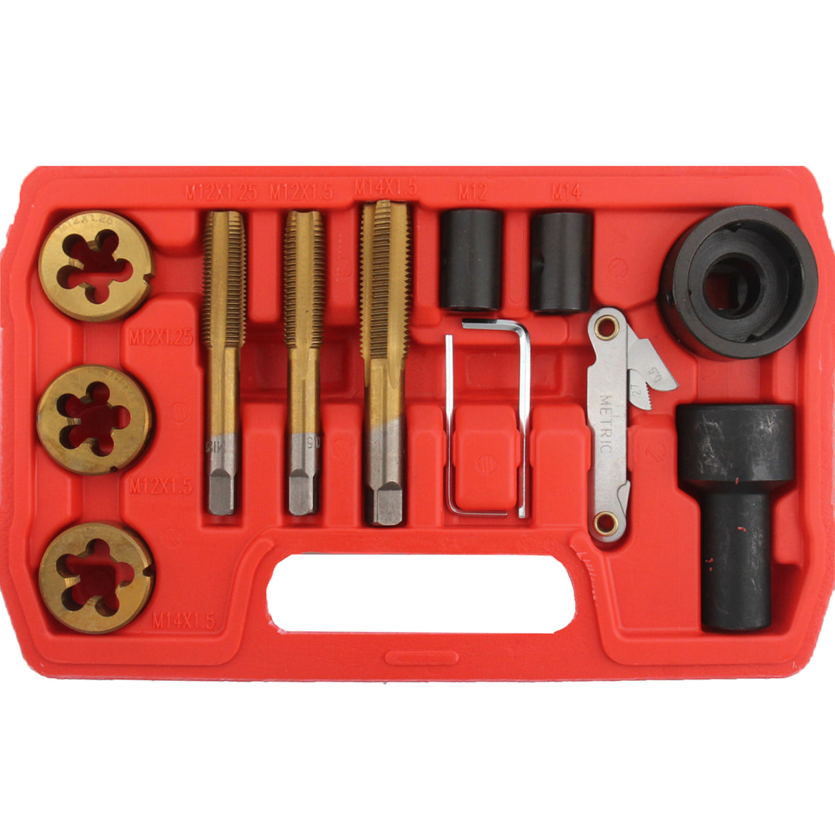 Kit de réparation de tarauds et filières pour écrous et boulons de roue 12 pièces