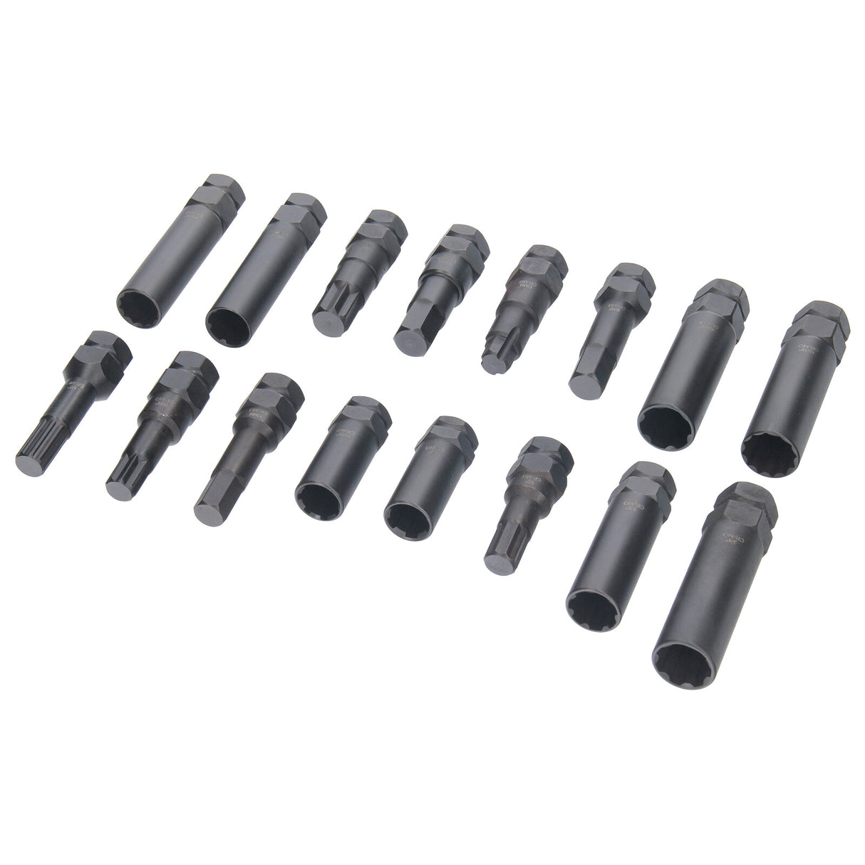 Clé à douille pour démontage de blocage de roue, outil de déverrouillage 1/2" - 3/4" 16 pièces