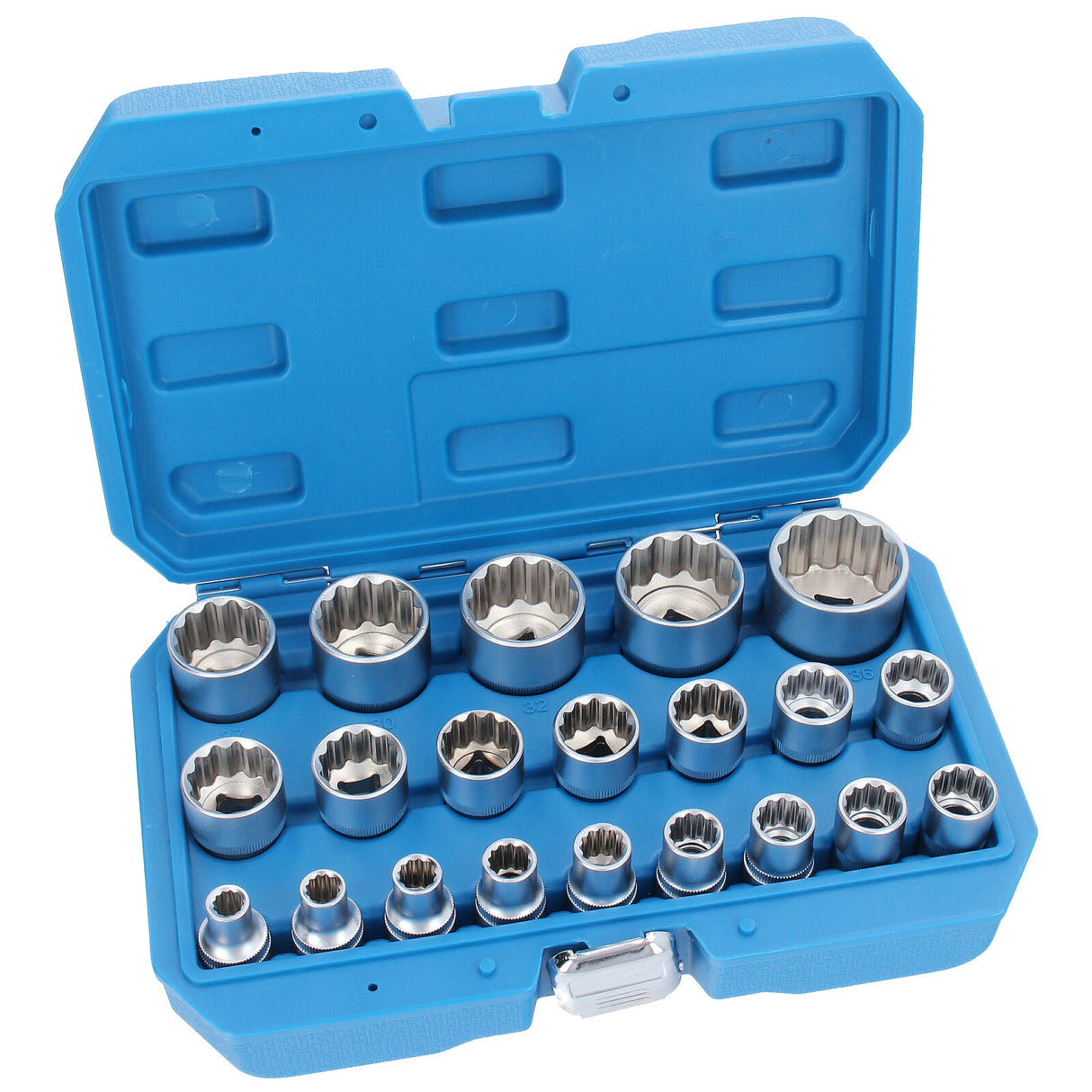 Jeu de 21 clés à douilles externes multi-dents 8-36 écrou à douille 12 pans 1/2 pouce