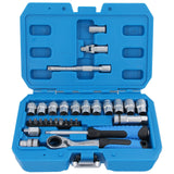 Coffret de 29 clés à douille 1/4 pouce à cliquet Torx multi-dents et écrous
