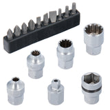 Coffret de 29 clés à douille 1/4 pouce à cliquet Torx multi-dents et écrous