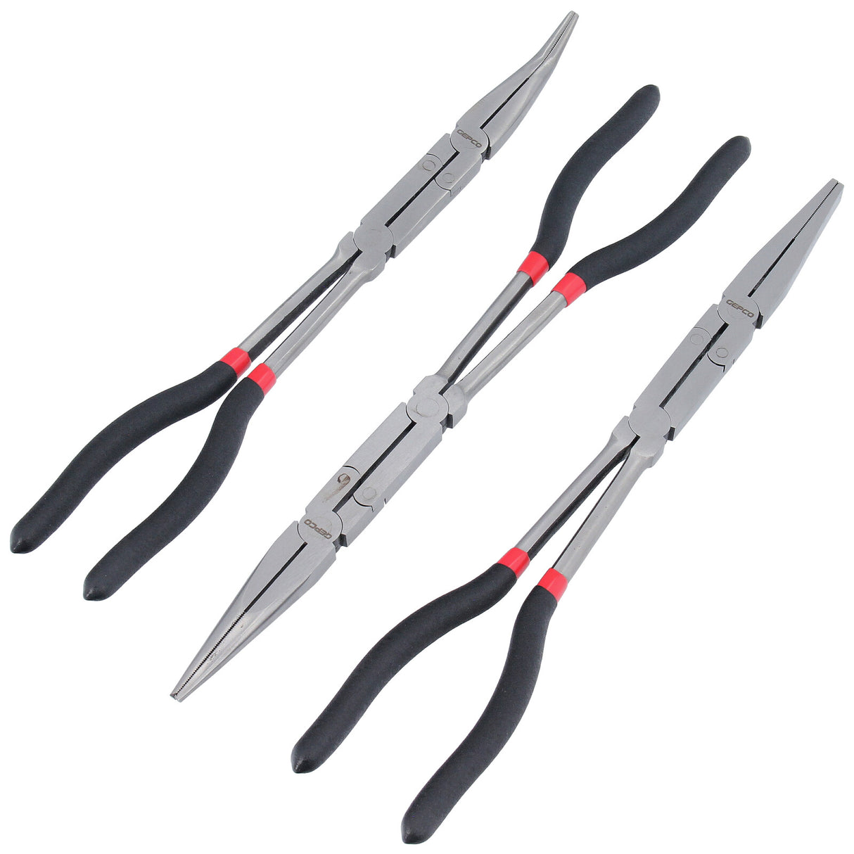 Jeu de pinces à double articulation pour téléphone, pinces à bec effilé, pinces à articulation 335 340 mm, 3 pièces