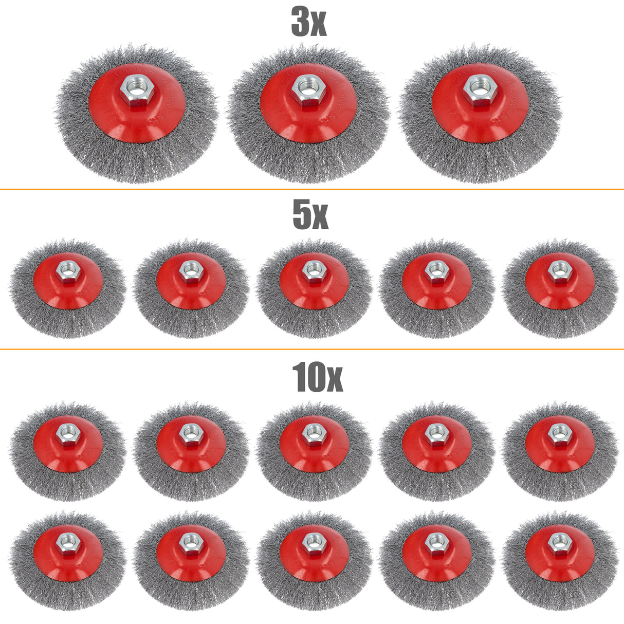 Brosse métallique tressée conique M14, lot de 3/5/10 pièces, pour meuleuse d'angle, 115 mm