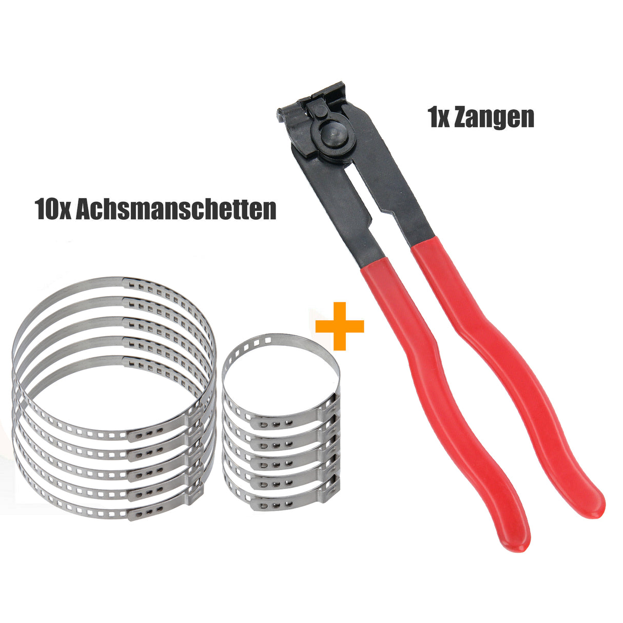 10 colliers de serrage pour soufflets d'essieu 32-127 mm, collier de serrage 7 mm + pince de serrage