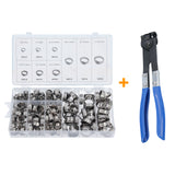 Jeu de 170 pinces pour colliers de serrage en acier inoxydable, 1 collier à oreille de 5,8 à 21 mm + pince