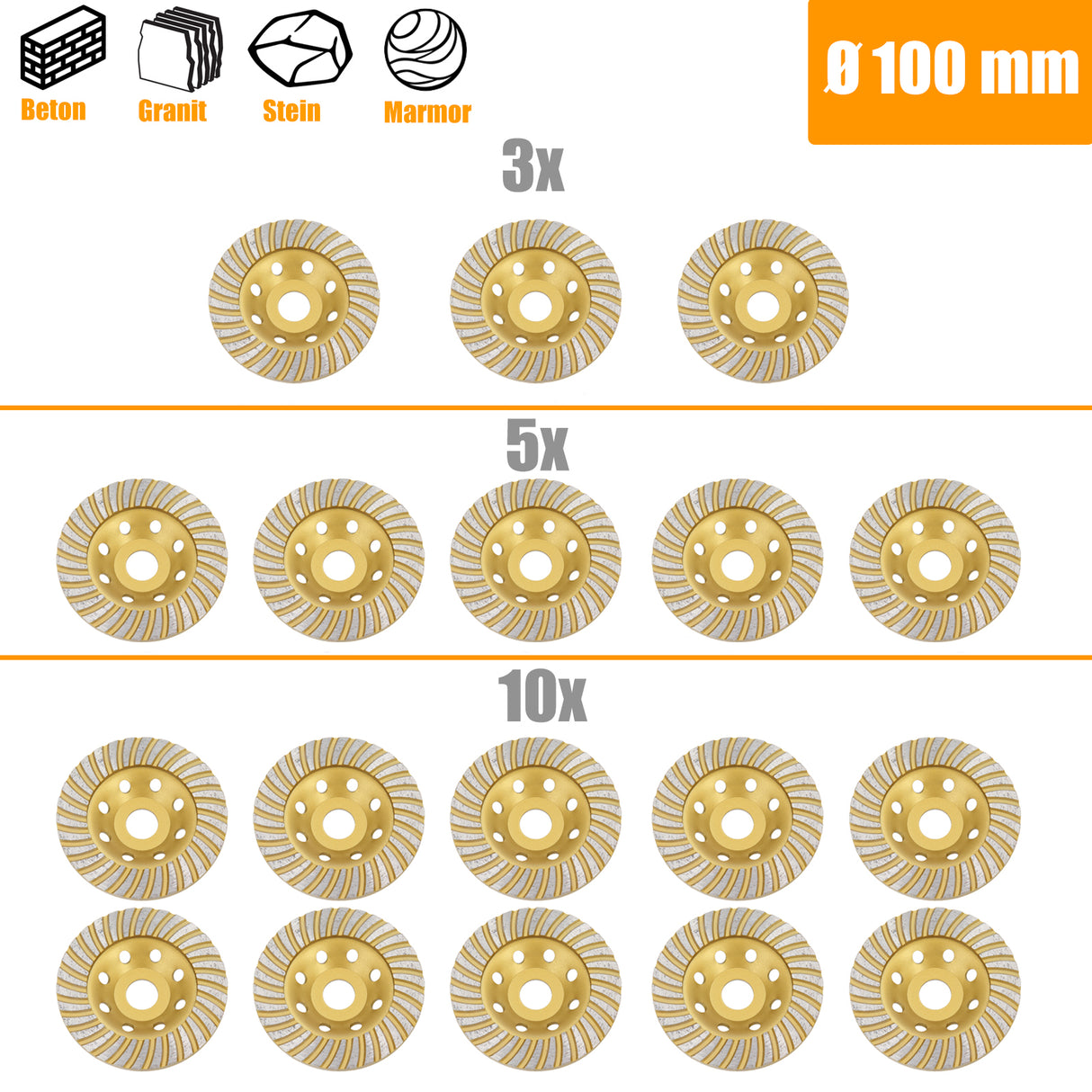 Disque de meulage diamanté professionnel pour meule à béton Ø 100 mm