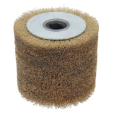 Brosse métallique pour rouleau de meulage pour machine de finition satinée, rouleau de finition satinée plaqué laiton