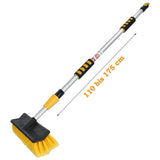 Brosse de lavage de voiture télescopique en aluminium Brosse de lavage avec brosse à débit d'eau pour voiture et camion