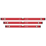 Jeu de 3 niveaux à bulle 100, 120, 150 cm, niveau, échelle de mesure, niveau de construction, aluminium 1,2 mm