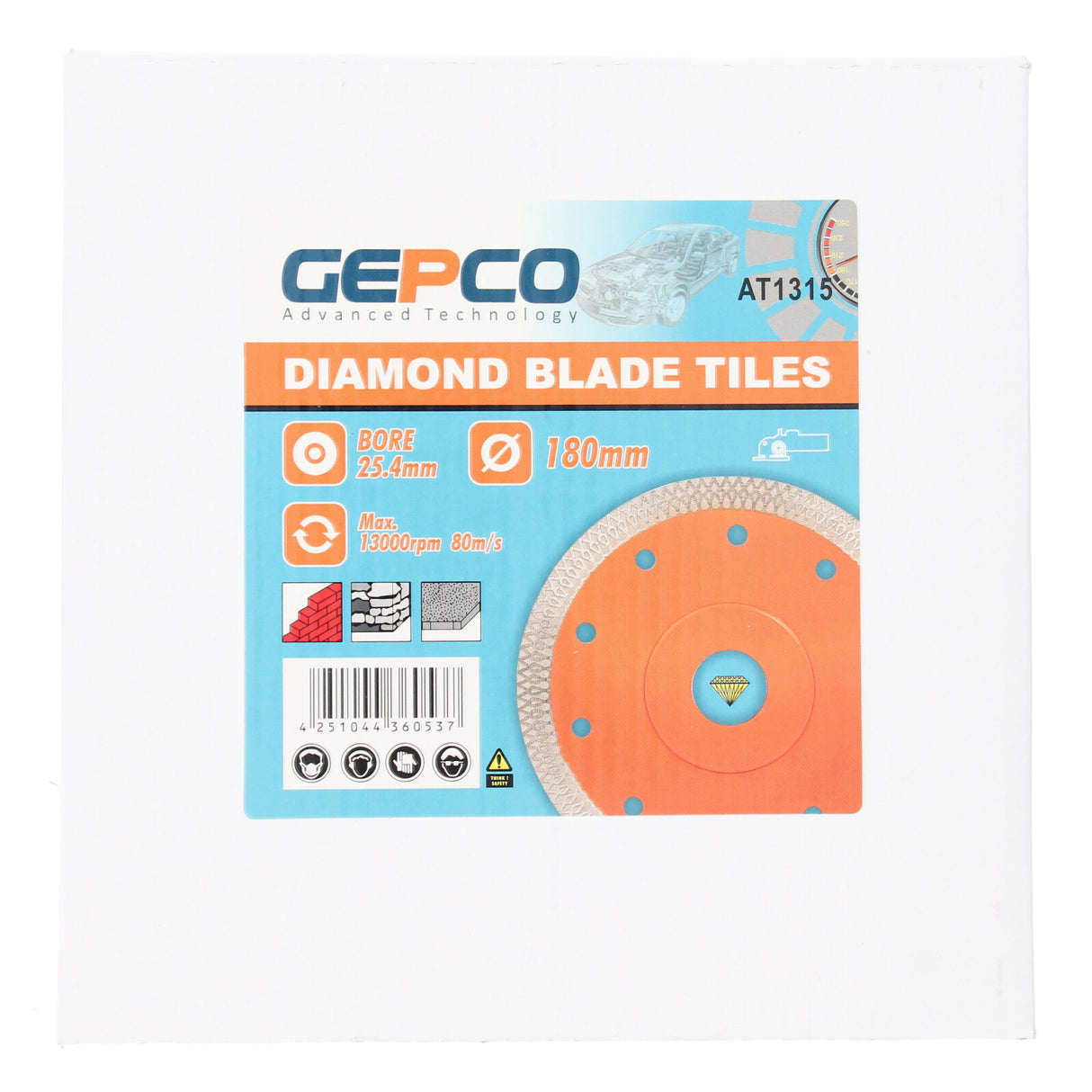 Disque à tronçonner diamanté pour carrelage diamètre 180 mm alésage 25,4 mm
