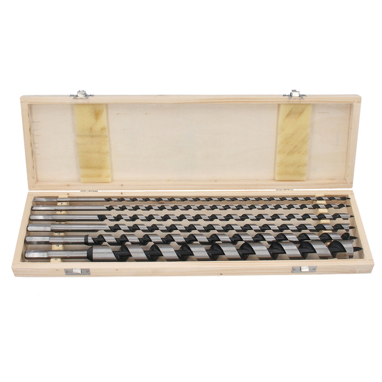 Coffret de 6 forets à bois, forets hélicoïdaux, forets hélicoïdaux, diamètre 6-25 mm, longueur 460 mm