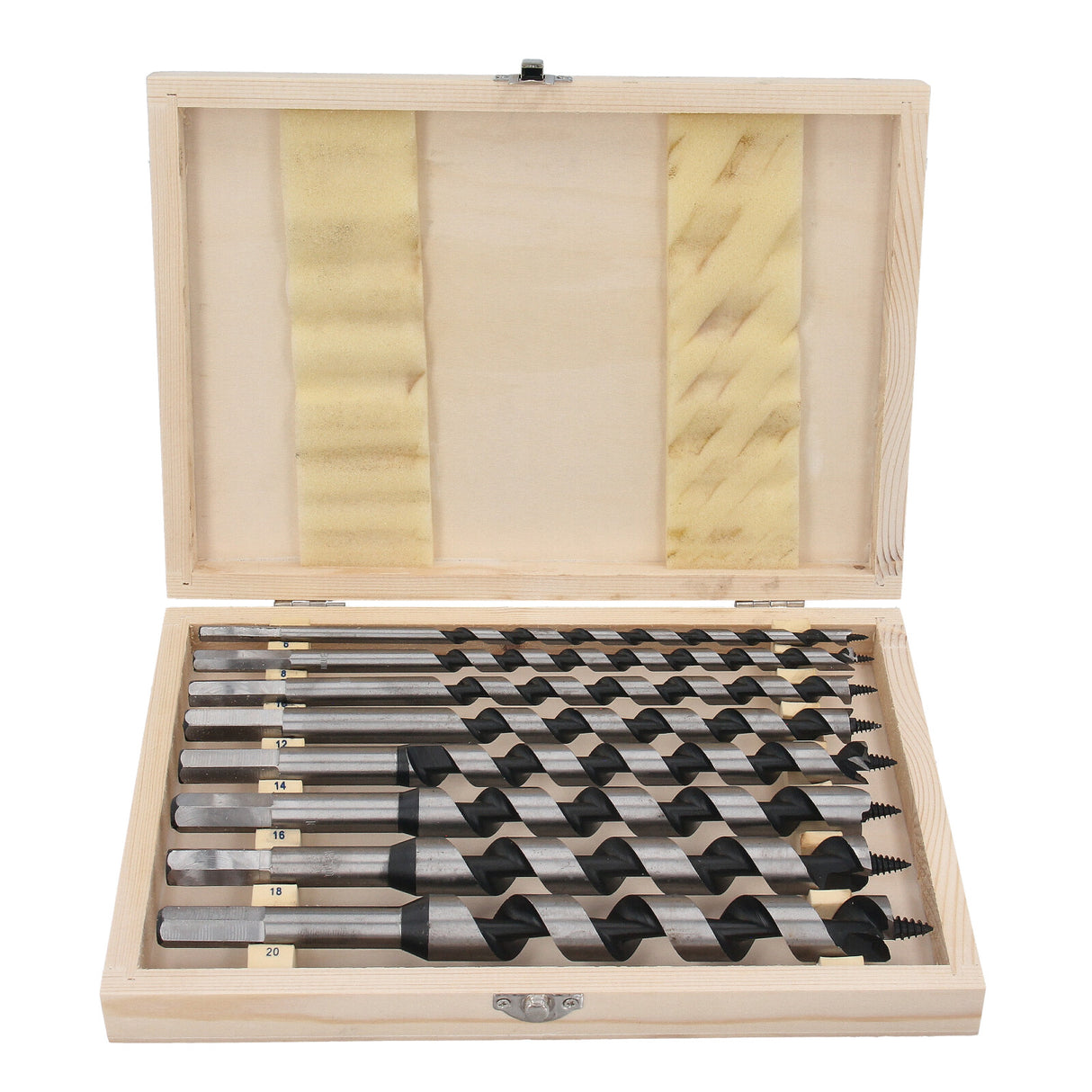 Ensemble de 8 forets hélicoïdaux, forets à bois, forets hélicoïdaux, forets à poutres longs de 230 mm