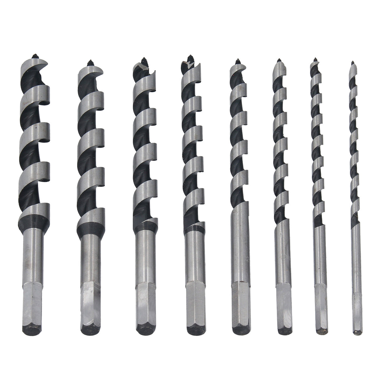 Ensemble de 8 forets hélicoïdaux, forets à bois, forets hélicoïdaux, forets à poutres longs de 230 mm