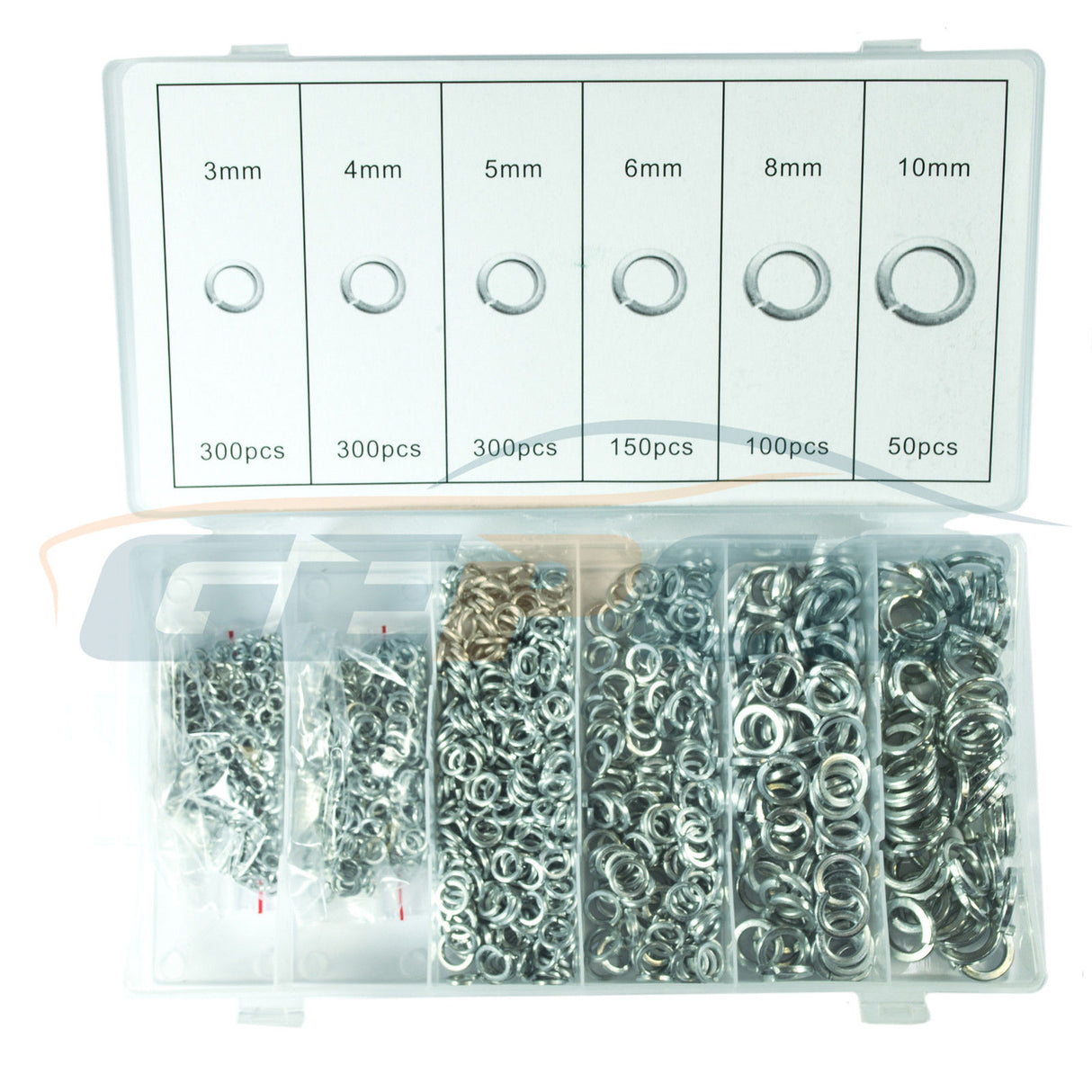 Assortiment de 1 200 anneaux à ressort M4-M12, anneaux fendus, anneaux de pliage, rondelles à ressort, bagues de verrouillage, rondelles dentées, assortiment de vis de verrouillage, rondelles de corps de boîte